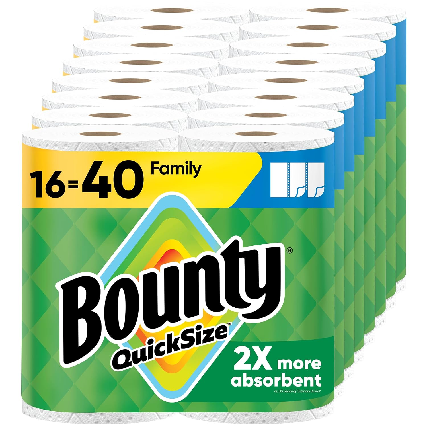 Bounty Quick-Size Paper Towels 16 Family Rolls