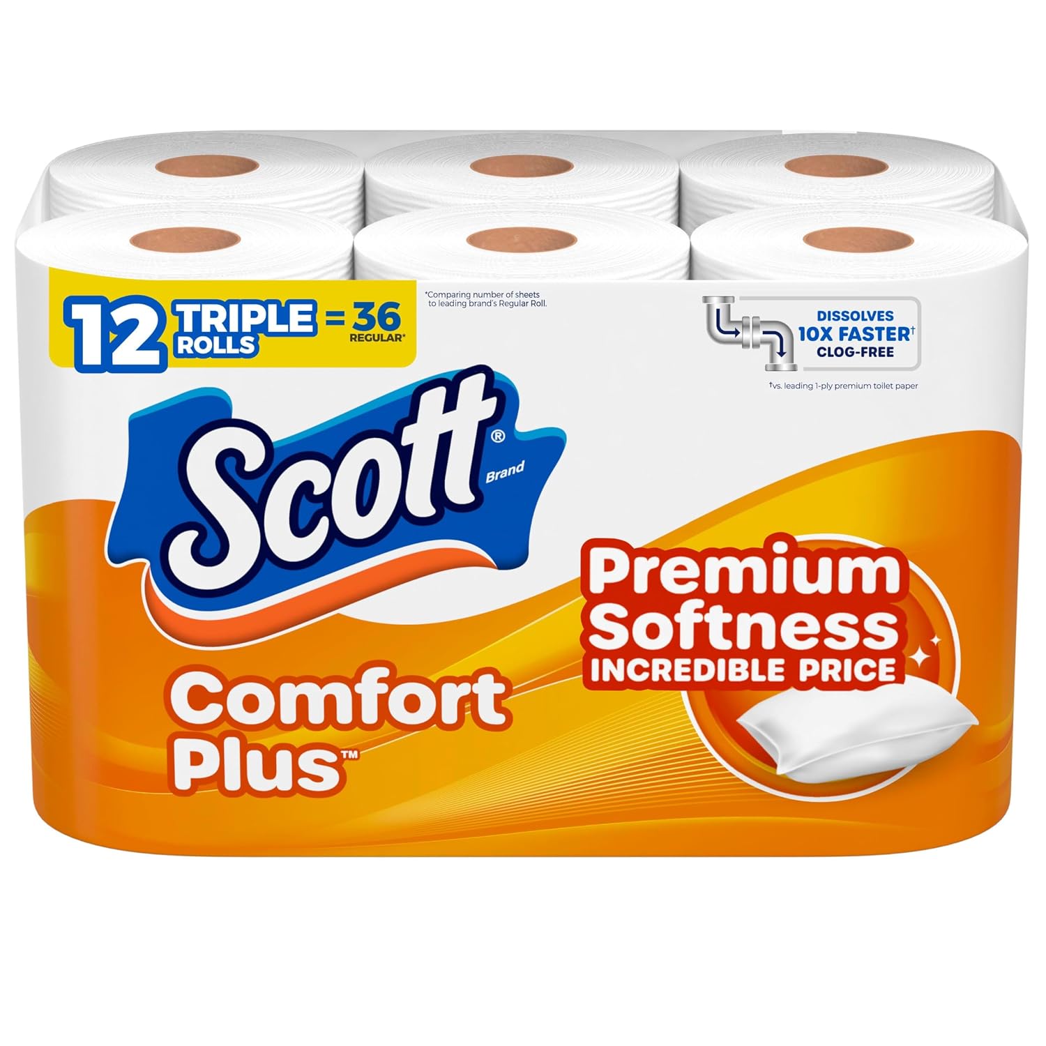 Scott ComfortPlus Toilet Paper 12 Double Rolls